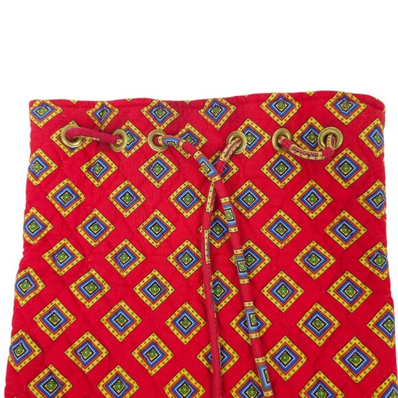 Vera Bradley Drawstring Backsack Backpack Floral Bag Villa Red Retired Bag Pouch - Picture 8 of 12